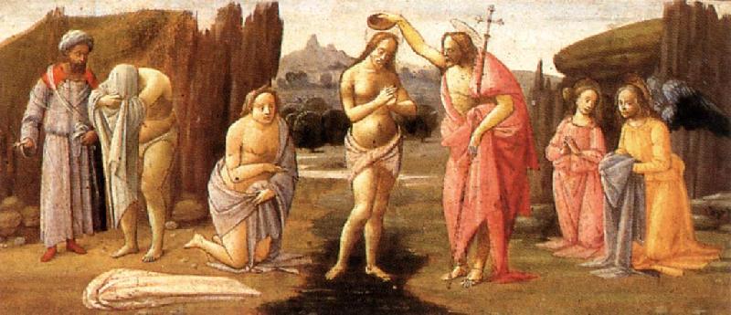 BARTOLOMEO DI GIOVANNI Predella: Baptism of Christ d Sweden oil painting art